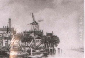 Spaarendam, Holland by Hermanus Koekkoek the Younger