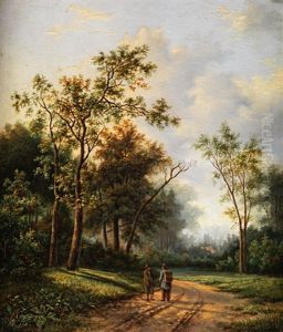Wanderer Auf Einem Sandigen Weg by Marinus Adrianus Koekkoek the Younger
