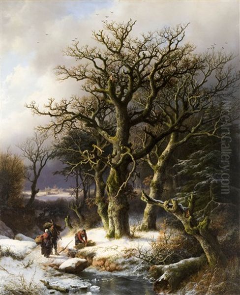 Winter Landscape With Wood Gatherers - view 1