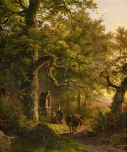 Wooded Landscape With A Wayside Shrine