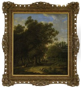 Traveler In A Forest Landscape