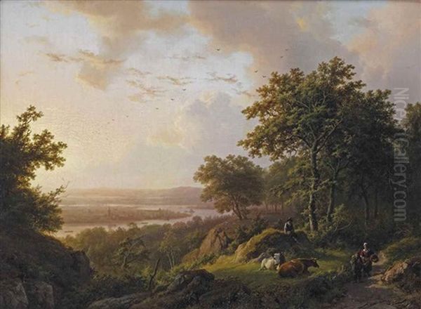 A Rhine Landscape In The Evening - view 1