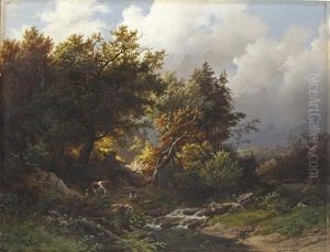 Foret Apres L'orage: A Sunlit Forest After A Storm by Barend Cornelis Koekkoek