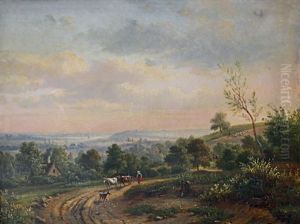 Vues De La Campagne (pair) by Barend Cornelis Koekkoek