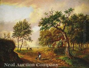 A Wooded Path by Barend Cornelis Koekkoek
