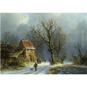 Winter In Het Bosch - Winter In The Woods by Barend Cornelis Koekkoek