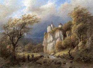 Blick Auf Eine Burg Am Felsen