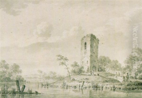 Figures Conversing By A Ruin - view 1