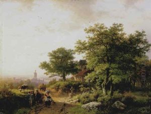 Heuvelachtig Landschap Met Een Gezicht Op Kleef
