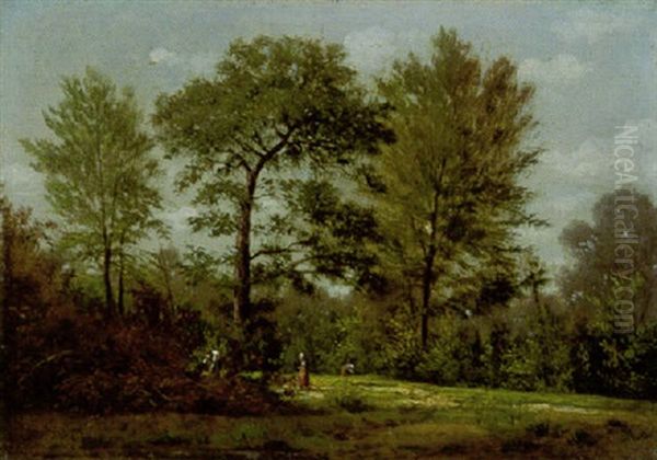 Waldlandschaft Mit Reisigsammlerin - view 1