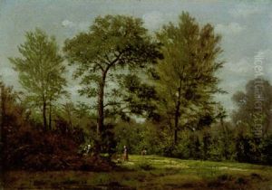 Waldlandschaft Mit Reisigsammlerin by Barend Cornelis Koekkoek