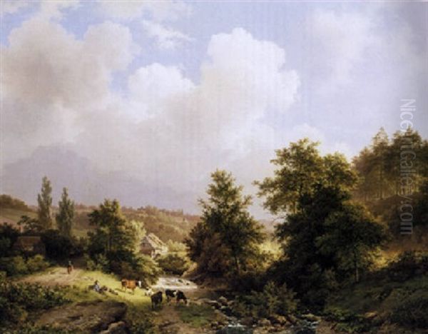 Figures In A Hilly Landscape Near Cleves - view 1