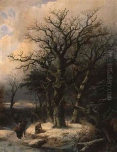Scene D'hiver En Hollande by Barend Cornelis Koekkoek