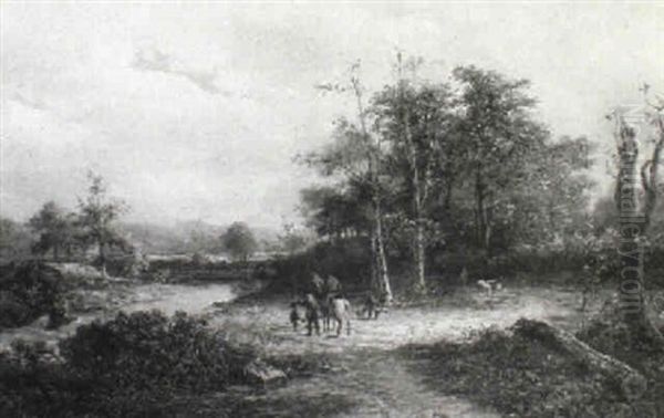 Fluslandschaft Mit Reitern - view 1