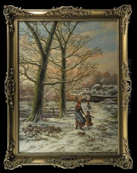 Winter Landscape Mother Child - view 1