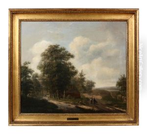 Spazierganger In Bewaldeter Landschaft