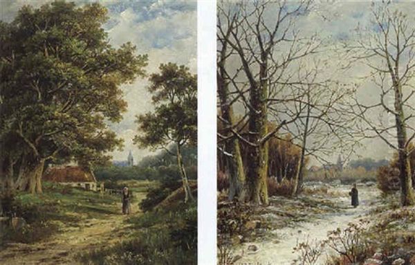 A Peasant Woman On A Forest Path, In Summer - view 1