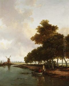 Weite Hollandische Landschaft Mit Zahlreichen Windmuhlen