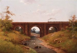 Railway Bridge Accross The River Brent (county Of Middlesex)