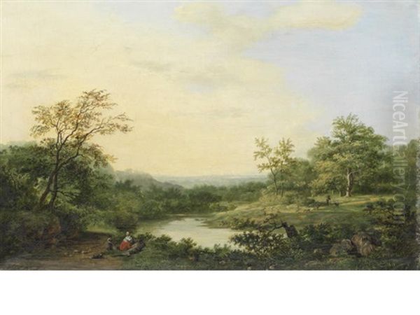 A Romantic River Landscape - view 1