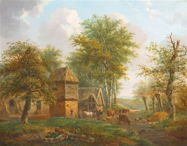 Landschaft Mit Bauernhof Und Viehherde - view 1