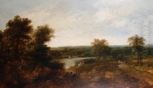 Figures In An Extensive River Landscape