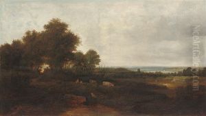 Figures And Cattle In A Landscape, Near Norwich