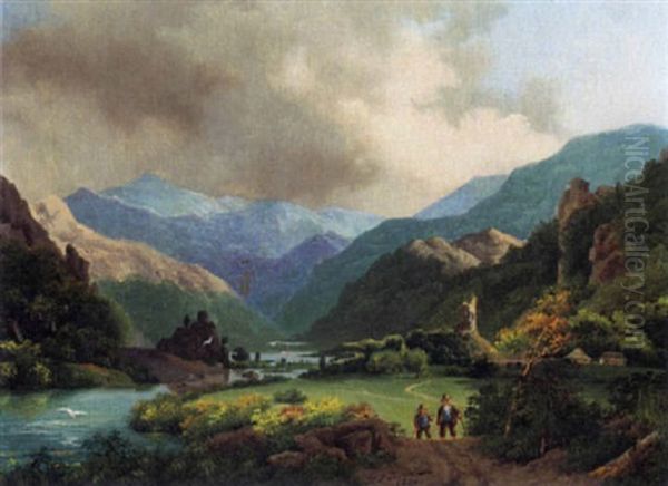 Travellers In A Landscape - view 1