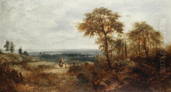 Figures In A Downland Landscape - view 1