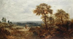Figures In A Downland Landscape by A. Beattie