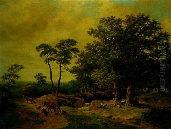 Farmers And Shepherds In A Forest - view 1