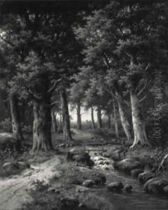 An Angler In A River Landscape An Angler In A River Landscape