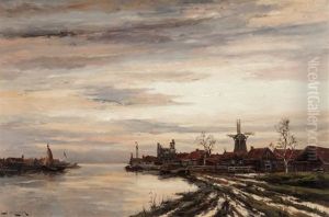 View Of Dutch Harbor by Hermanus Willem Koekkoek