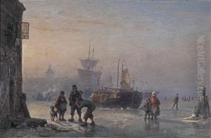 Activities On A Busy Winter's Day On The Ice
