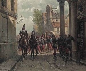 French Infantery Entering A Town