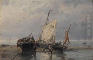 Unloading The Catch by Hermanus Willem Koekkoek