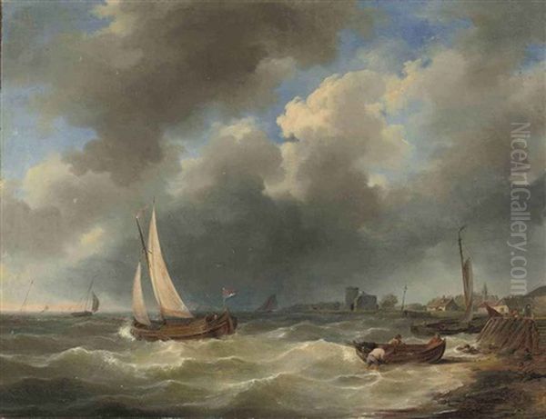 Sailing Vessels In A Stiff Breeze - view 1