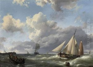Heading For The Harbor by Hermanus Willem Koekkoek