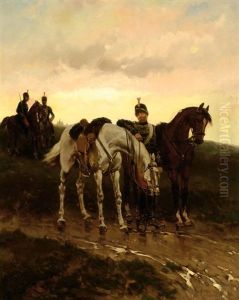 Gele Rijders by Hermanus Willem Koekkoek