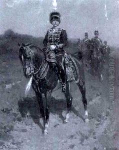 Mounted Officer by Hermanus Willem Koekkoek