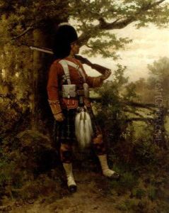 An Argyle And Sutherland Highlander by Hermanus Willem Koekkoek