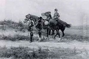 Dutch Horse Artillery On Piquet Duty by Hermanus Willem Koekkoek