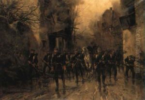 The Second Imperial Prussian Footguard Entering Paris by Hermanus Willem Koekkoek