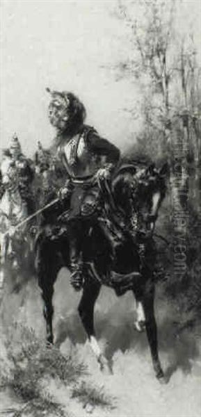 Curassiers On Horseback - view 1