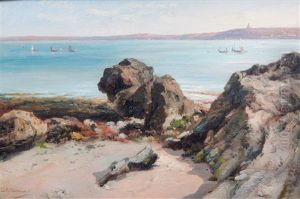A Mediterranean Rocky Coast by Johannes Hermanus Koekkoek Snr