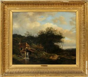 Mill Scene by Johannes Hermanus Koekkoek Snr