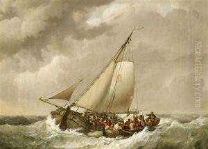 Rettung Auf Sturmischer See by Johannes Hermanus Koekkoek Snr