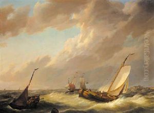 View Of The River Schelde With The Vessel "anna Maria" In The Foreground View Of The River Schelde With The Vessel "anna Maria" In The Foreground
