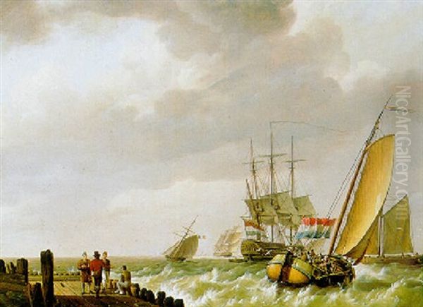 Zeilshepen Voor De Kust - view 1
