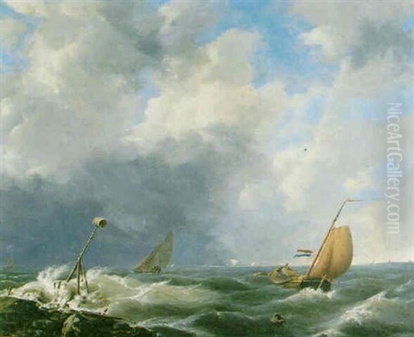 Shipping Off The Coast In A Stiff Breeze - view 1